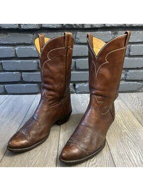 Tony Lama 5084 Vintage Gold Label Western Cowboy Boots Mens 13 EE